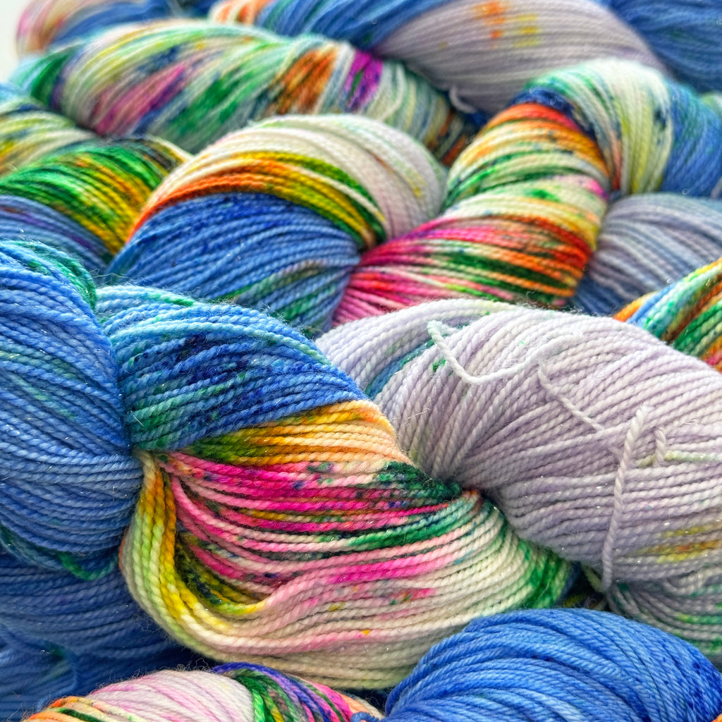 Gilliangladrag Holy Fluff Silver Sparkle Sock Yarn 100g Hand Dyed  : You're The One That I Want