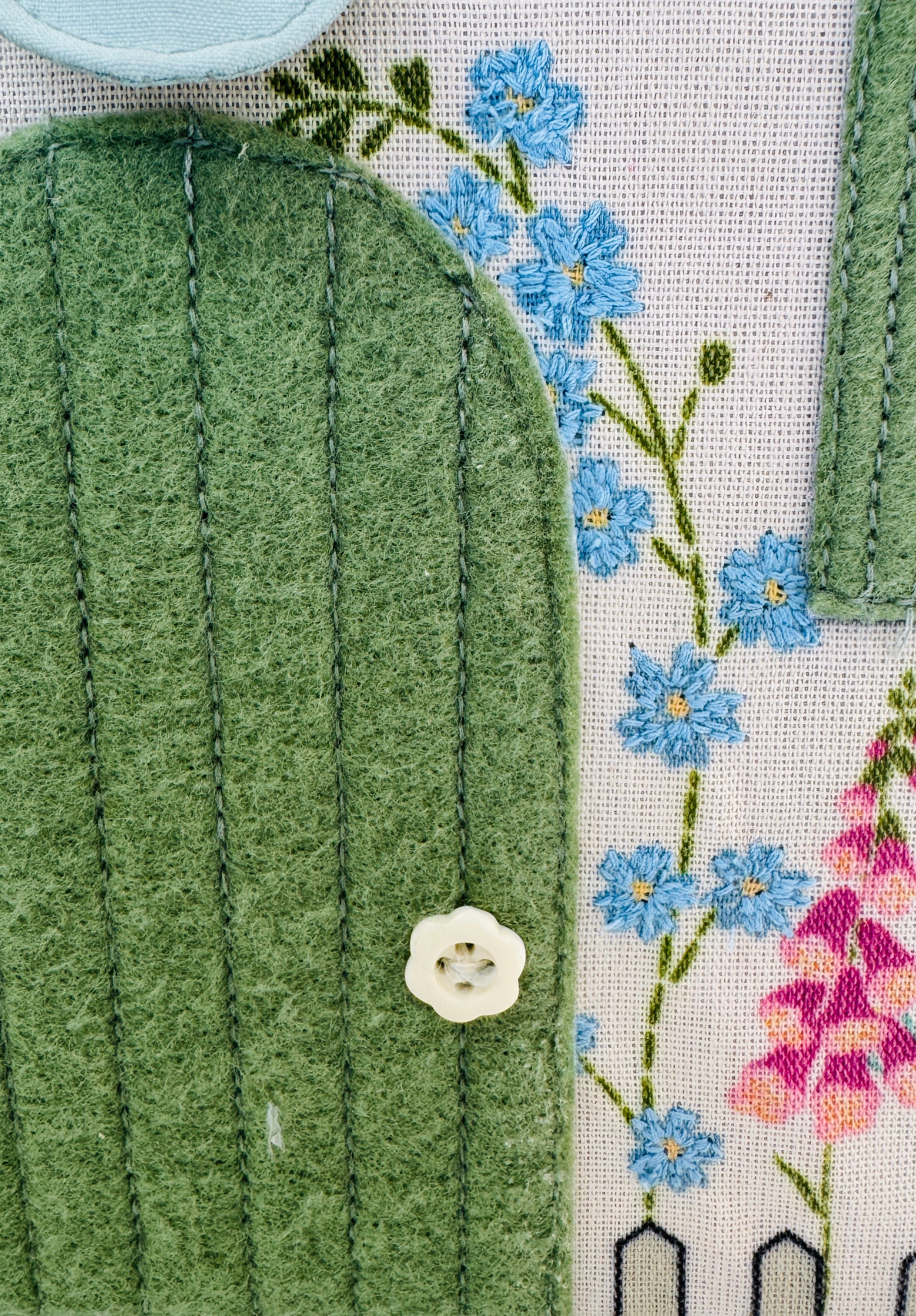 Sewing Box : Embroidered Country Cottage