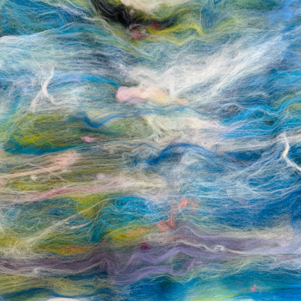 Hand Carded BATT for Spinning & Felting : 'Sailing' 180g