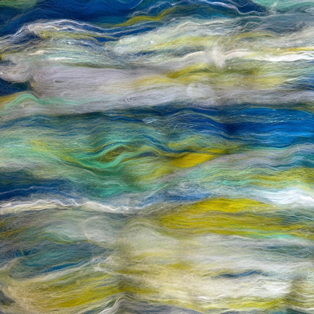 Hand Carded BATT for Spinning & Felting : 'Sailing' 180g