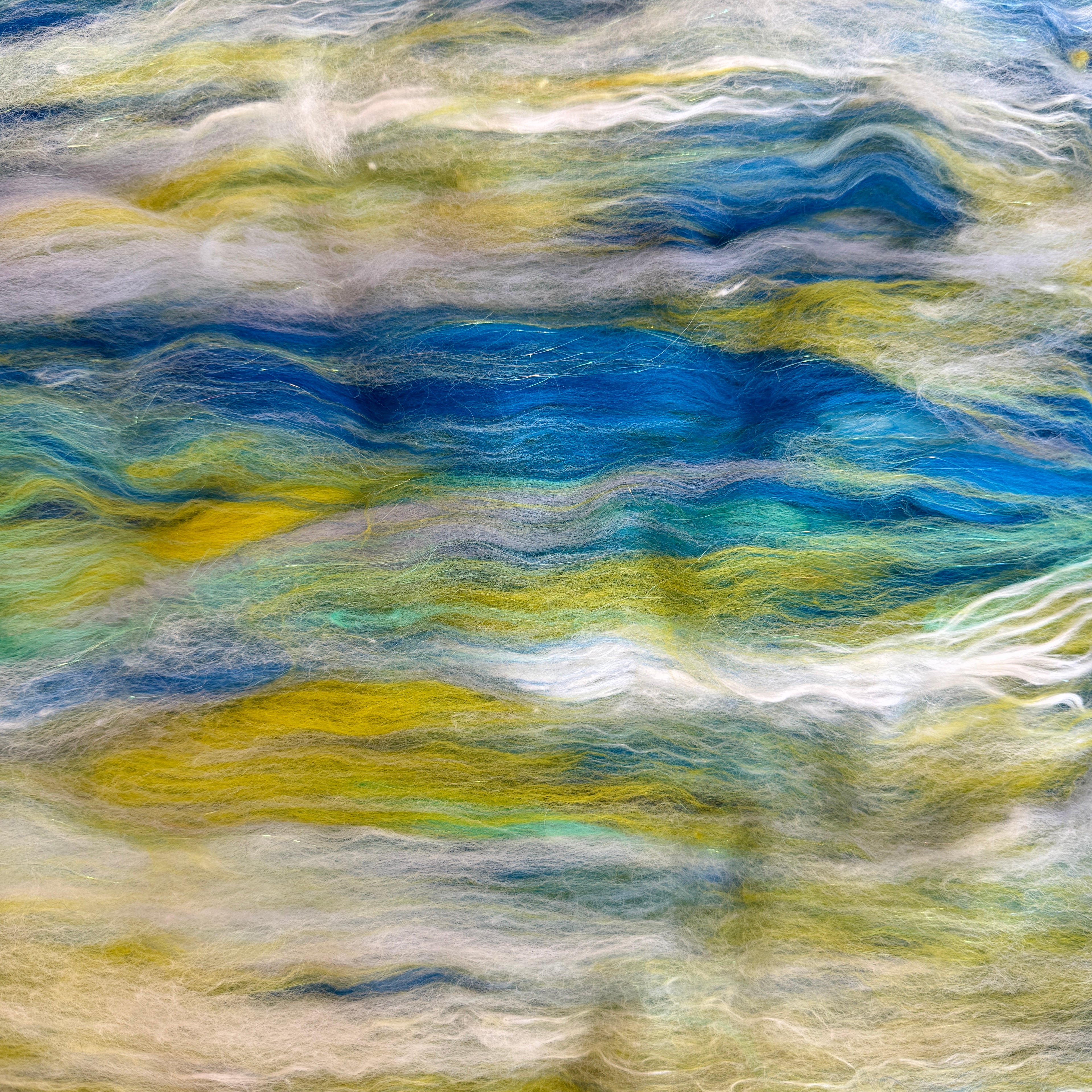 Hand Carded BATT for Spinning & Felting : 'Sailing' 180g