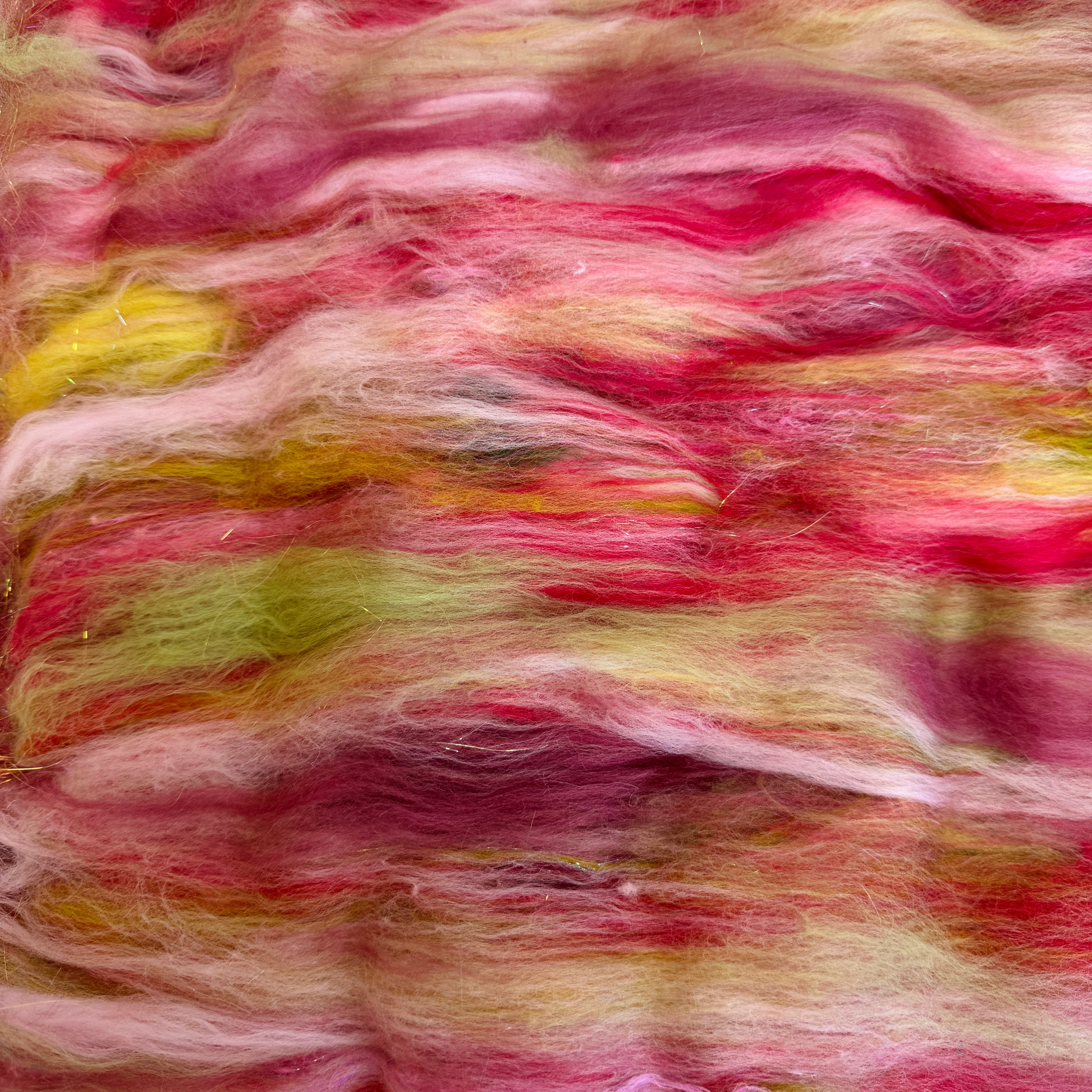 Hand Carded BATT for Spinning & Felting : An English Country Garden 150g