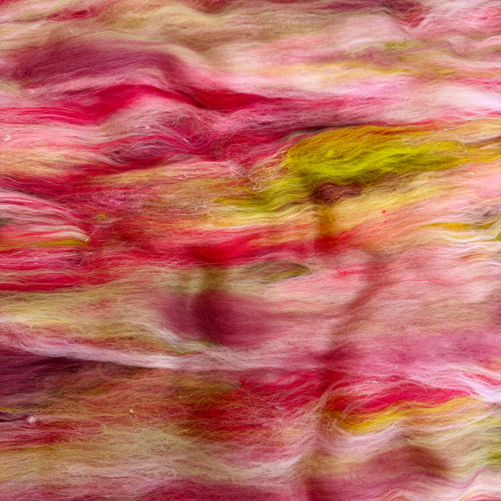 Hand Carded BATT for Spinning & Felting : An English Country Garden 150g