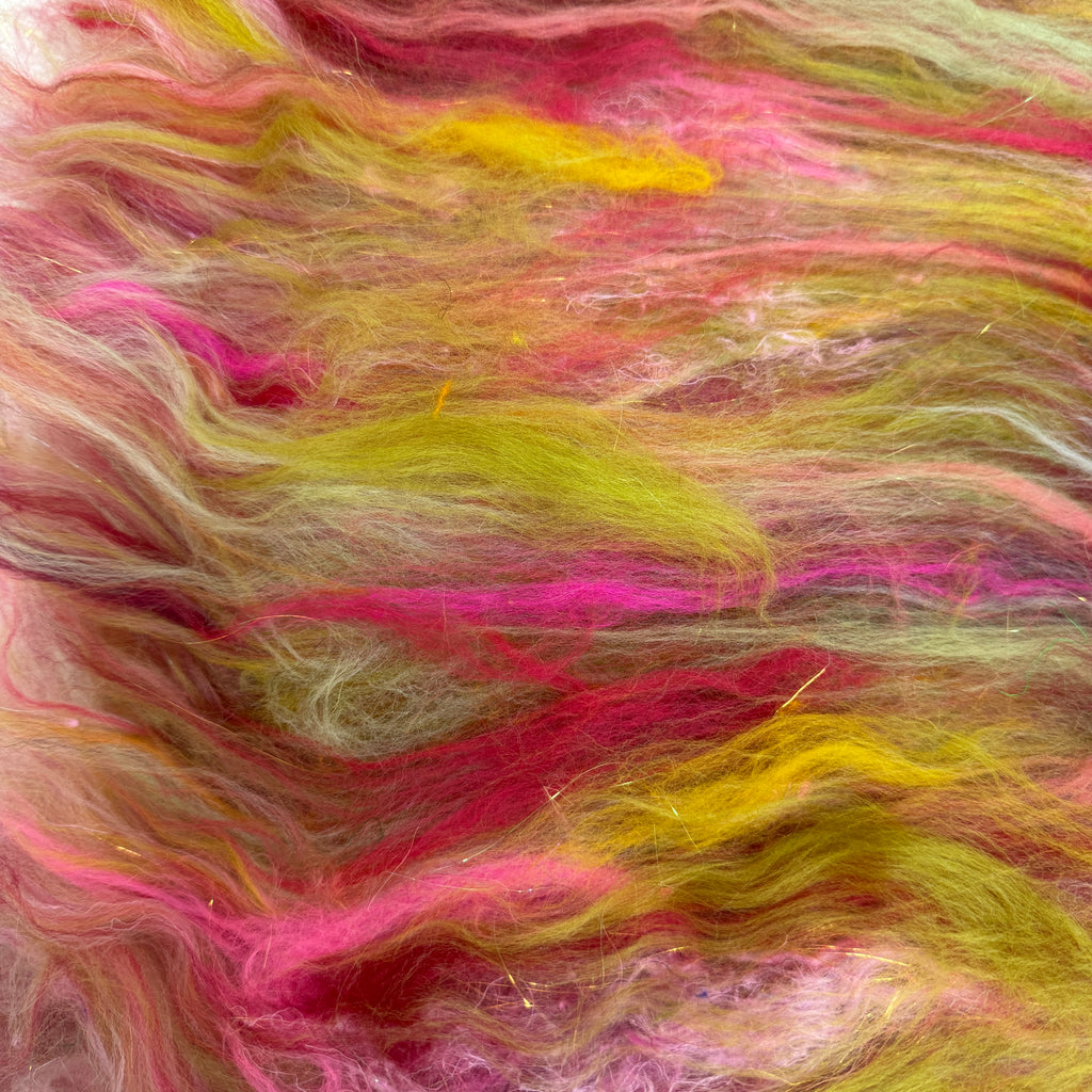 Hand Carded BATT for Spinning & Felting : An English Country Garden 150g