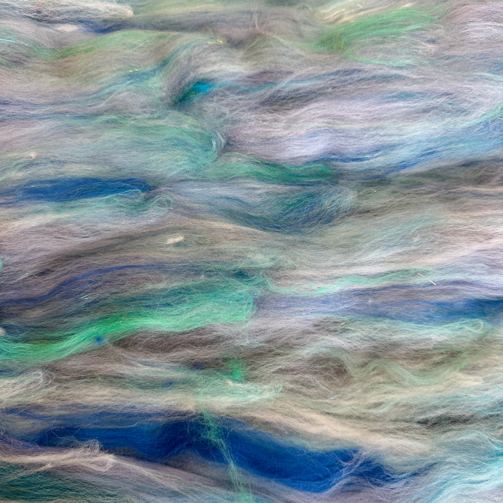 Hand Carded BATT for Spinning & Felting : Cockles & Mussels 175g