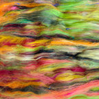 Hand Carded BATT for Spinning & Felting : Run Rabbit Run 175g
