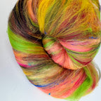 Hand Carded BATT for Spinning & Felting : Run Rabbit Run 175g