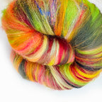 Hand Carded BATT for Spinning & Felting : Run Rabbit Run 175g