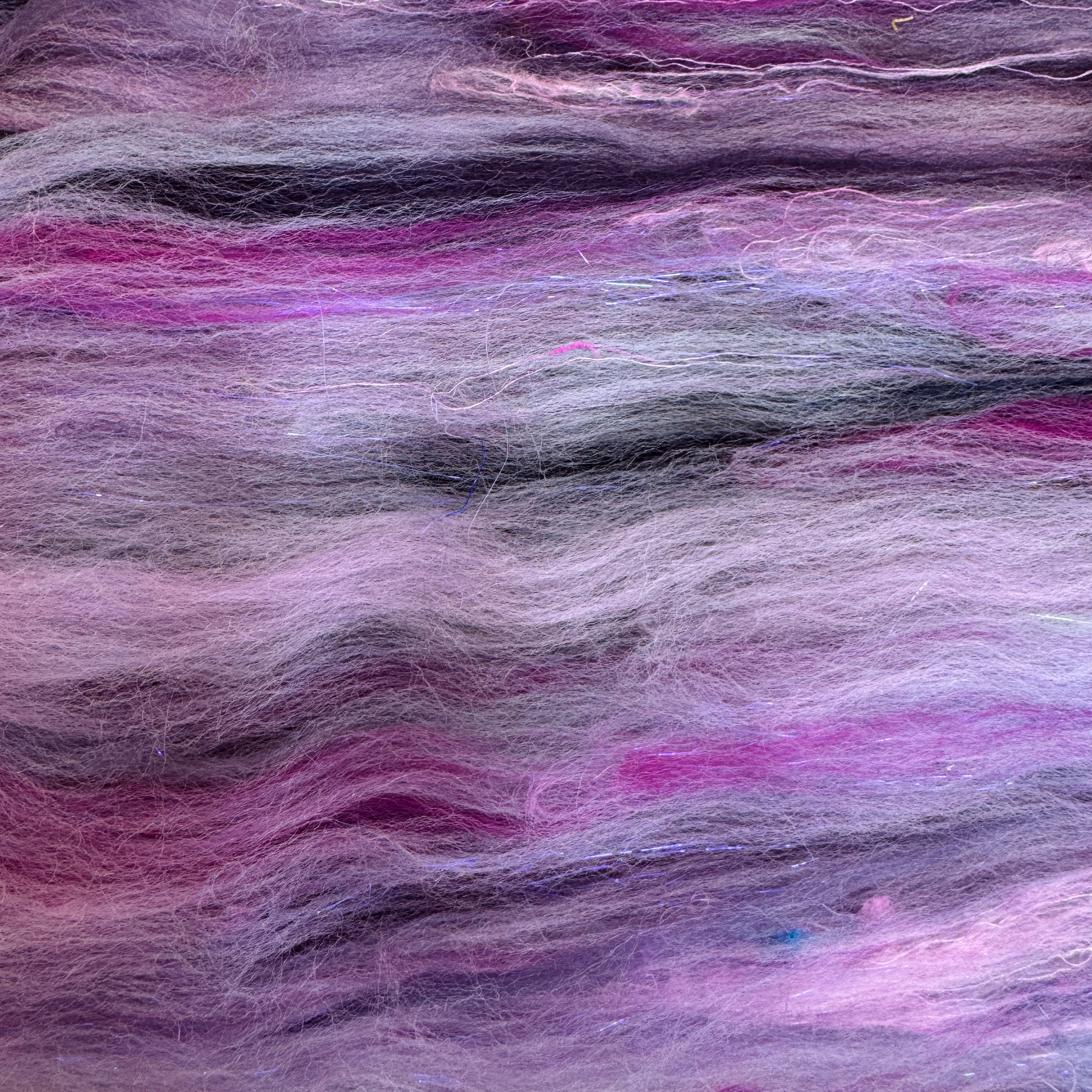 Hand Carded BATT for Spinning & Felting : 'Purple Haze' 180g