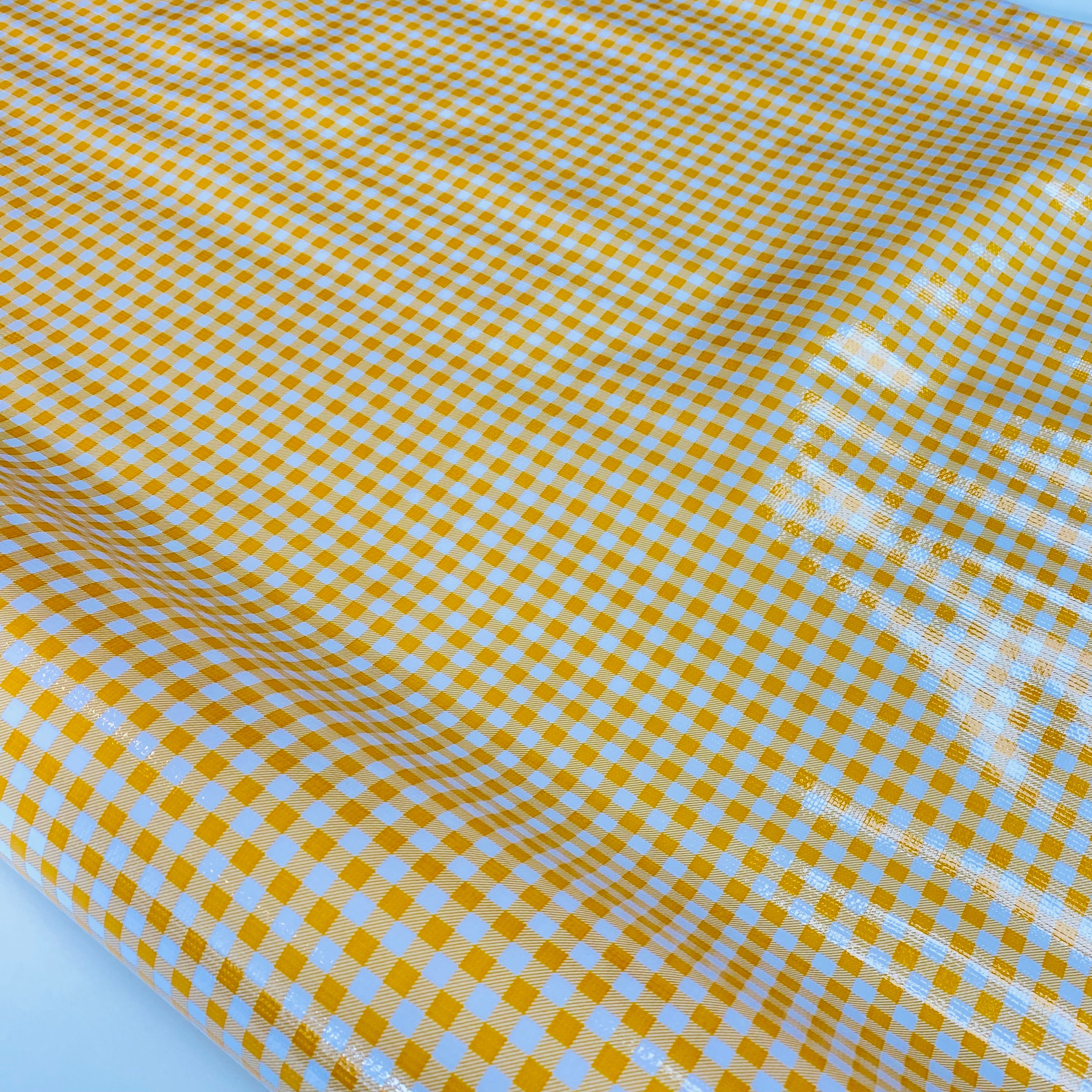 Mexican Oilcloth per metre : Yellow Gingham