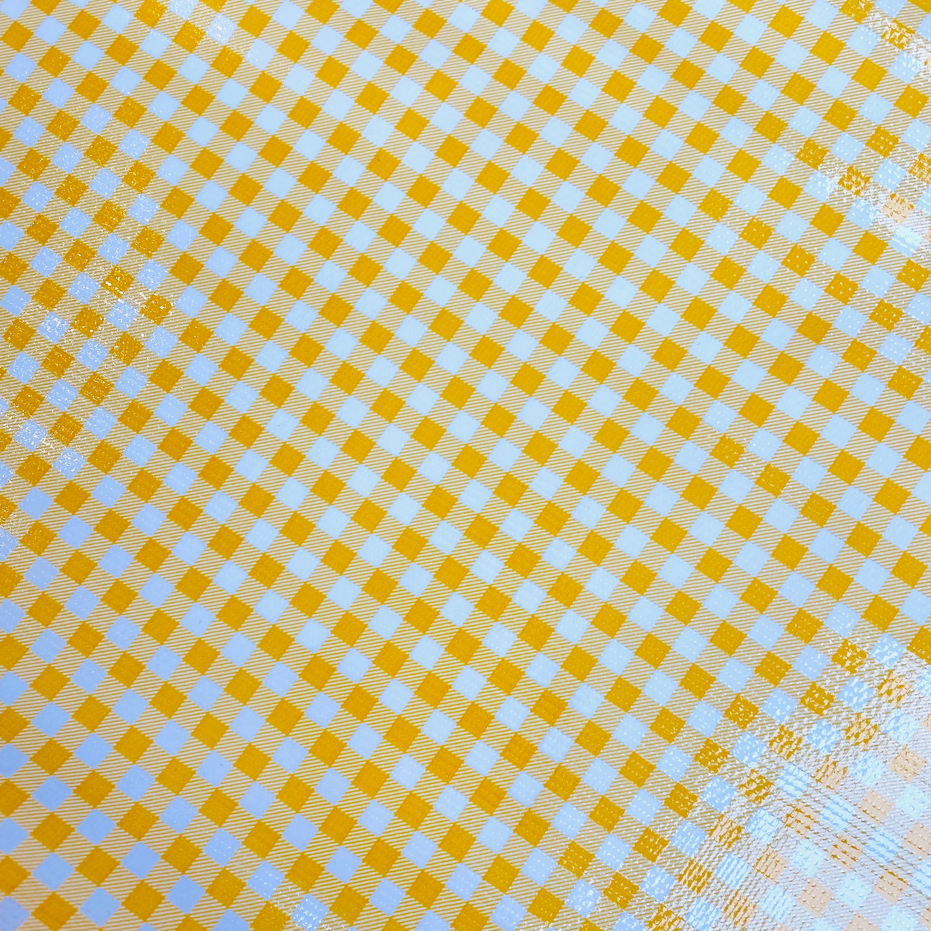 Mexican Oilcloth per metre : Yellow Gingham