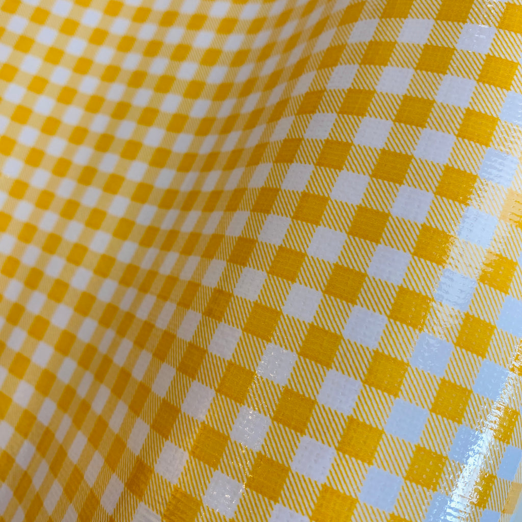 Mexican Oilcloth per metre : Yellow Gingham