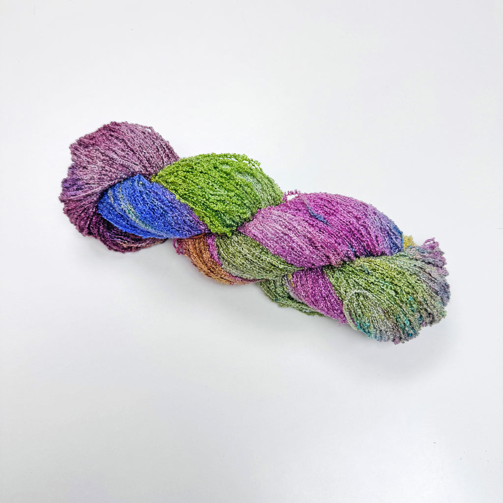 Gilliangladrag Hand Dyed Silk Bouclé Yarn : Lost in the Magical Garden 100g