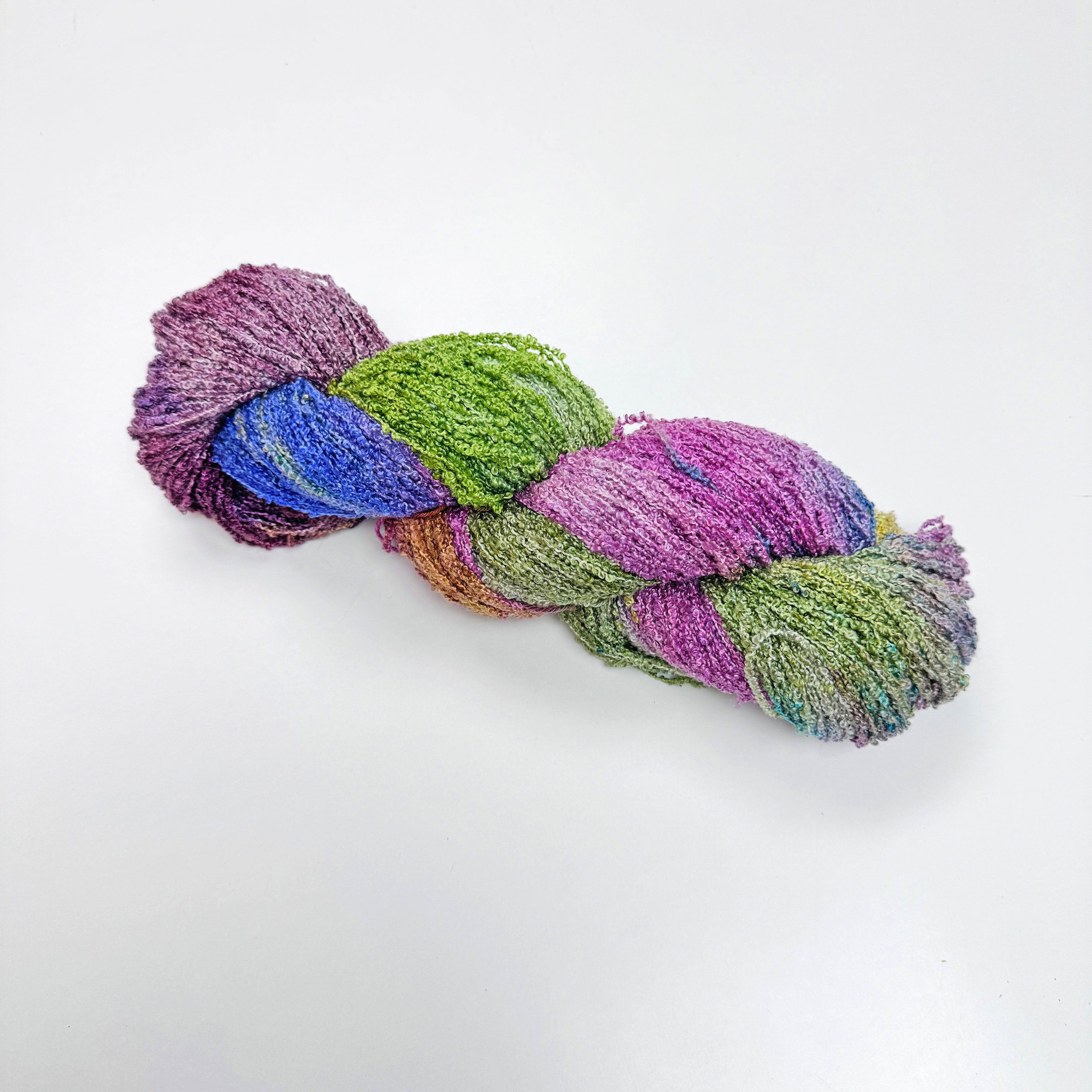 Gilliangladrag Hand Dyed Silk Bouclé Yarn : Lost in the Magical Garden 100g