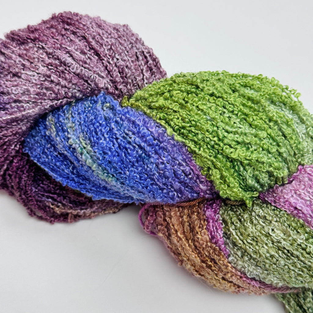 Gilliangladrag Hand Dyed Silk Bouclé Yarn : Lost in the Magical Garden 100g
