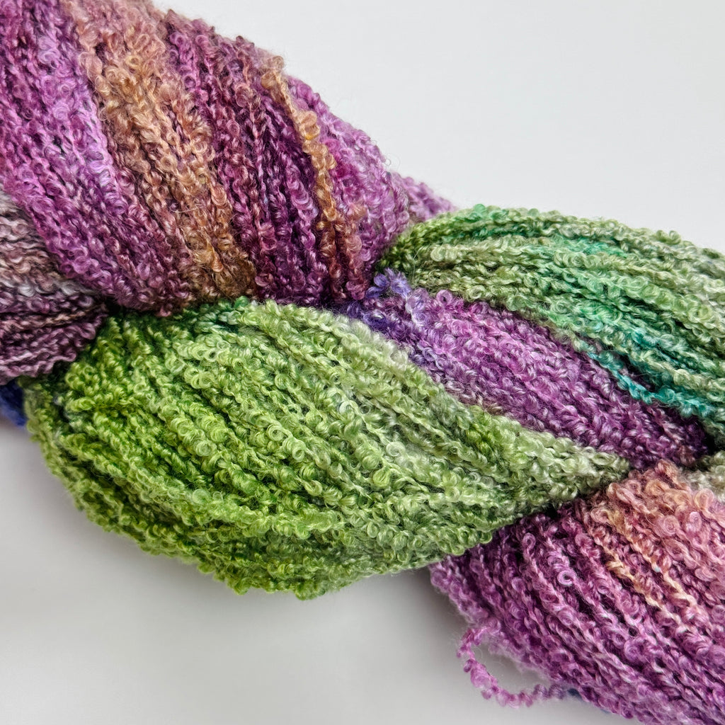 Gilliangladrag Hand Dyed Silk Bouclé Yarn : Lost in the Magical Garden 100g
