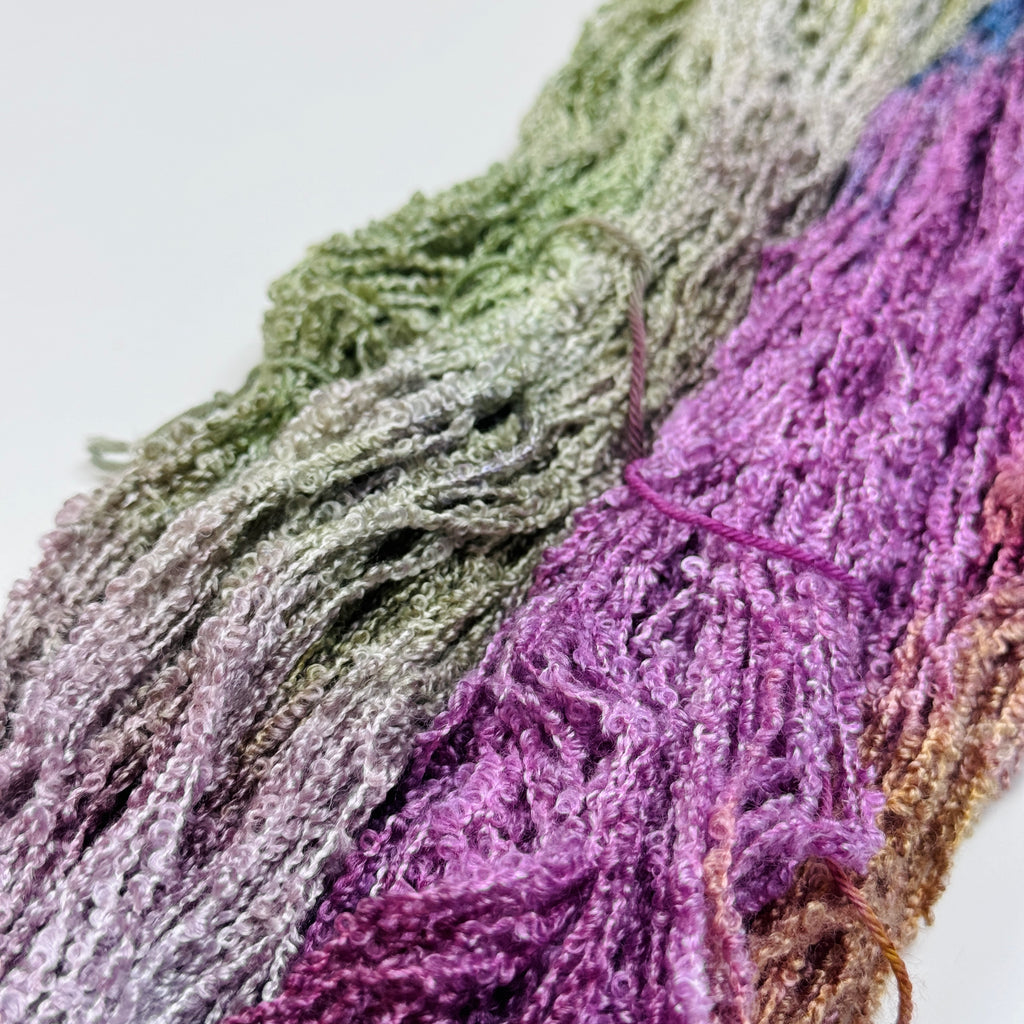 Gilliangladrag Hand Dyed Silk Bouclé Yarn : Lost in the Magical Garden 100g
