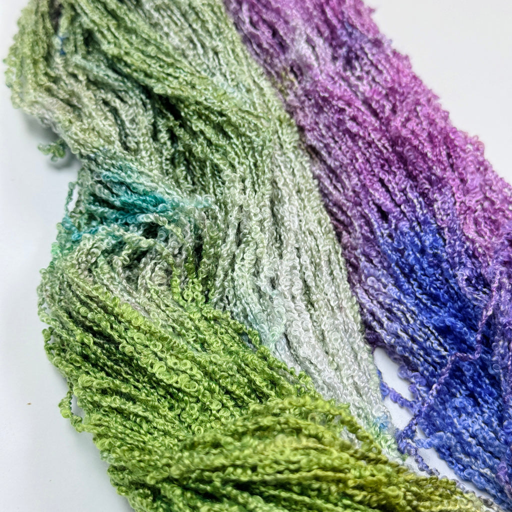 Gilliangladrag Hand Dyed Silk Bouclé Yarn : Lost in the Magical Garden 100g
