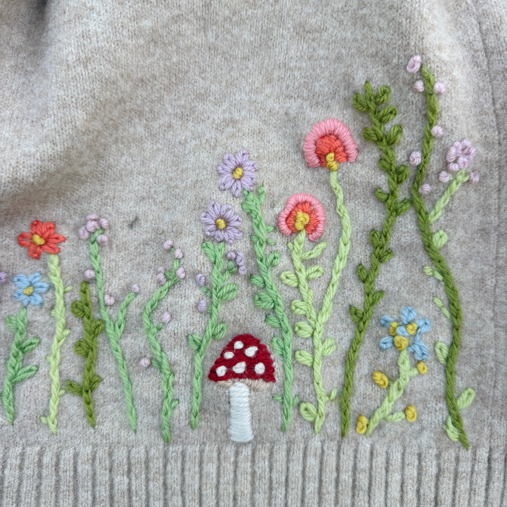 Wool Hand Embroidery on Knitting Workshop