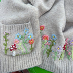 Wool Hand Embroidery on Knitting Workshop