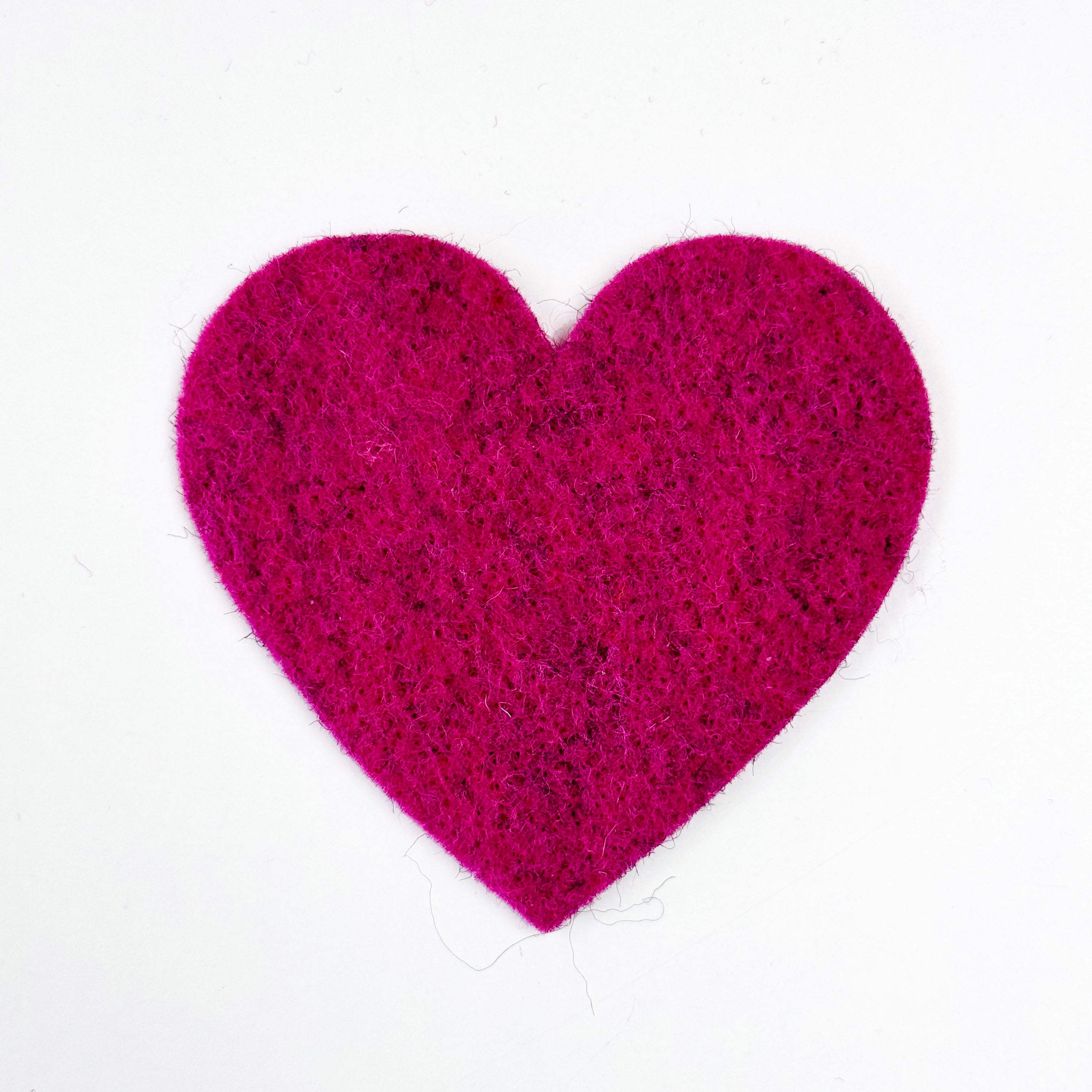 Large Wool Felt Heart 8.5cm x 8.5cm Pink