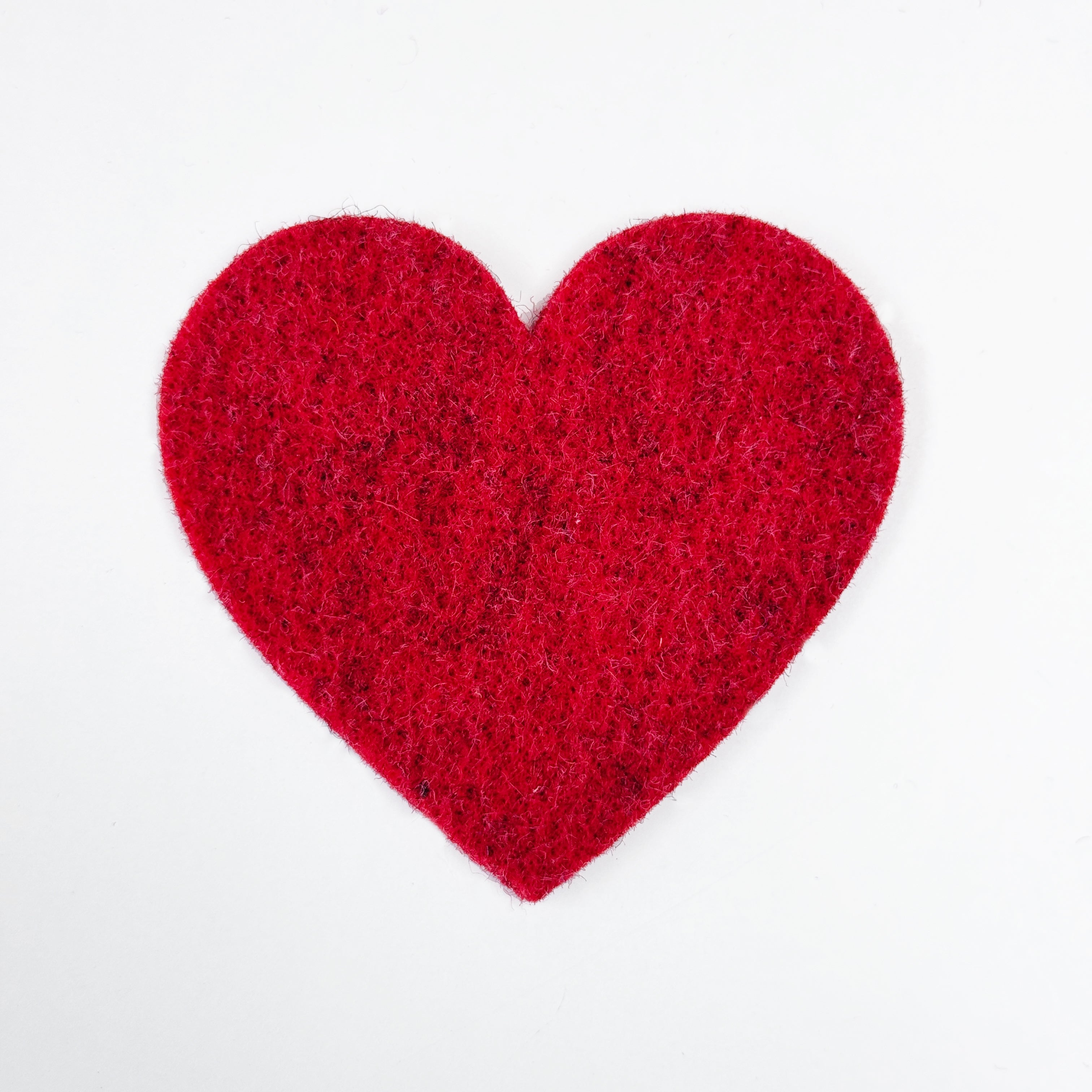 Large Wool Felt Heart 8.5cm x 8.5cm Red