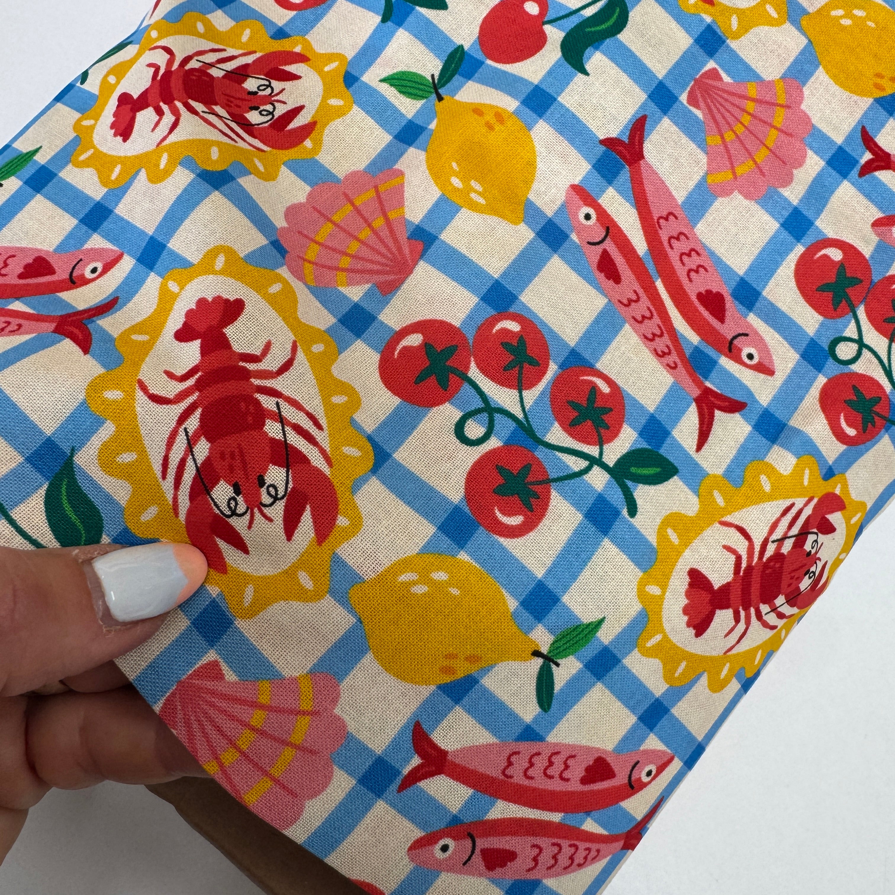 Little Johnny Cotton Seafood Picnic Fabric - per metre