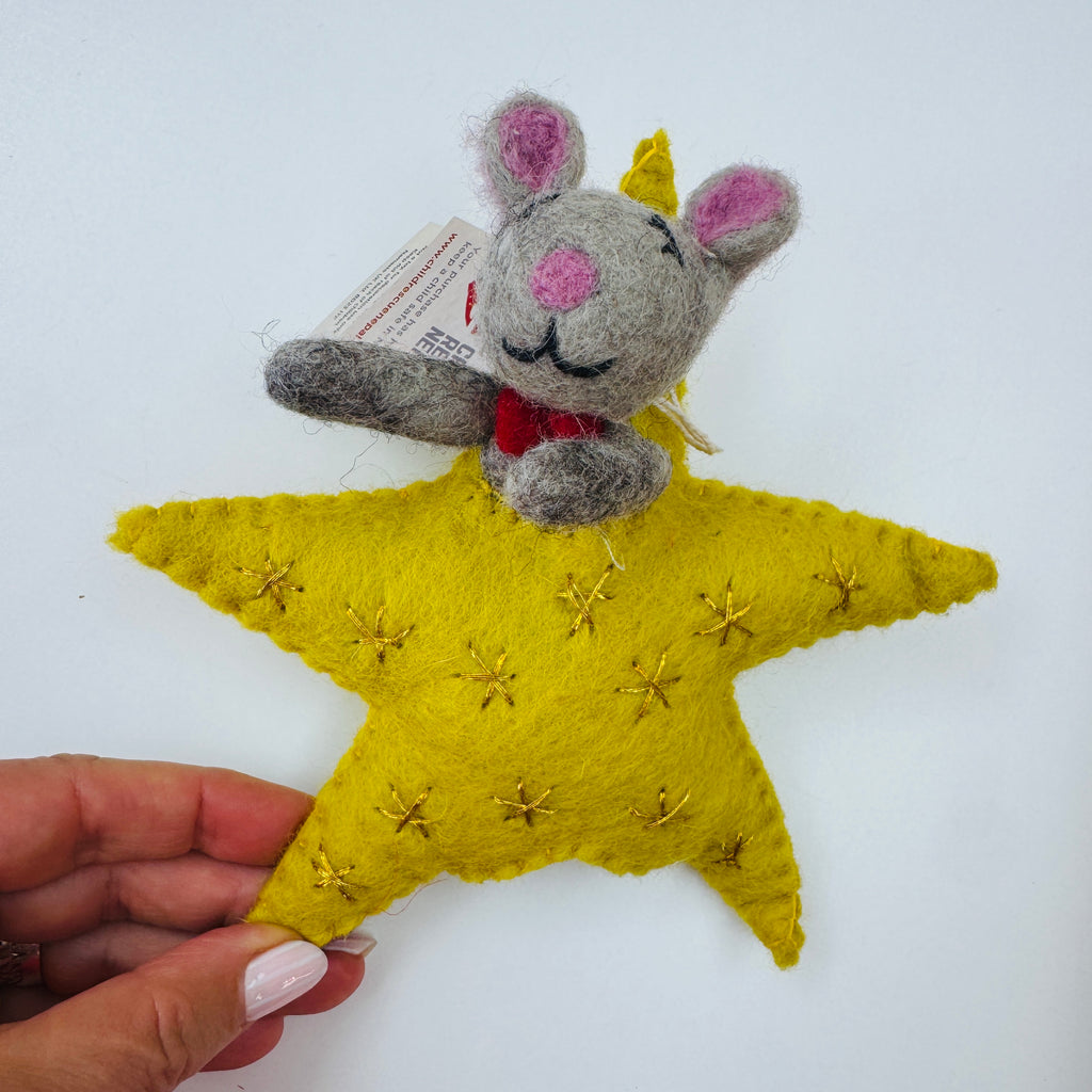 Felt Mouse Star Tree Topper