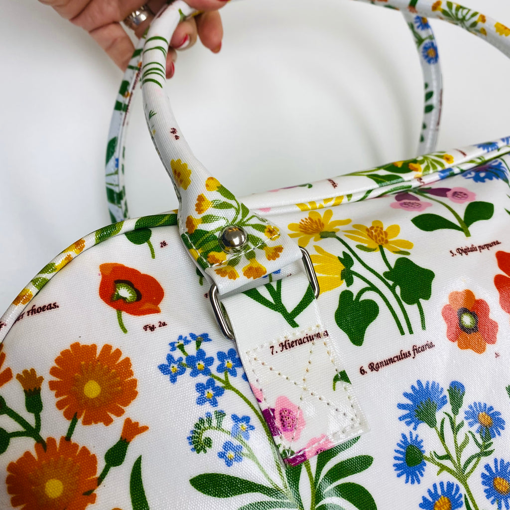 Oilcloth Knitting Craft or Overnight Bag - Wild Flowers