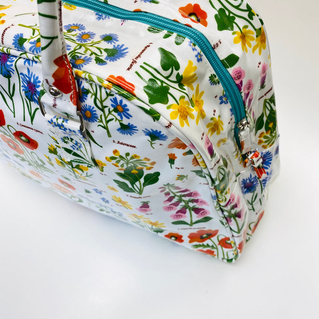 Oilcloth Knitting Craft or Overnight Bag - Wild Flowers