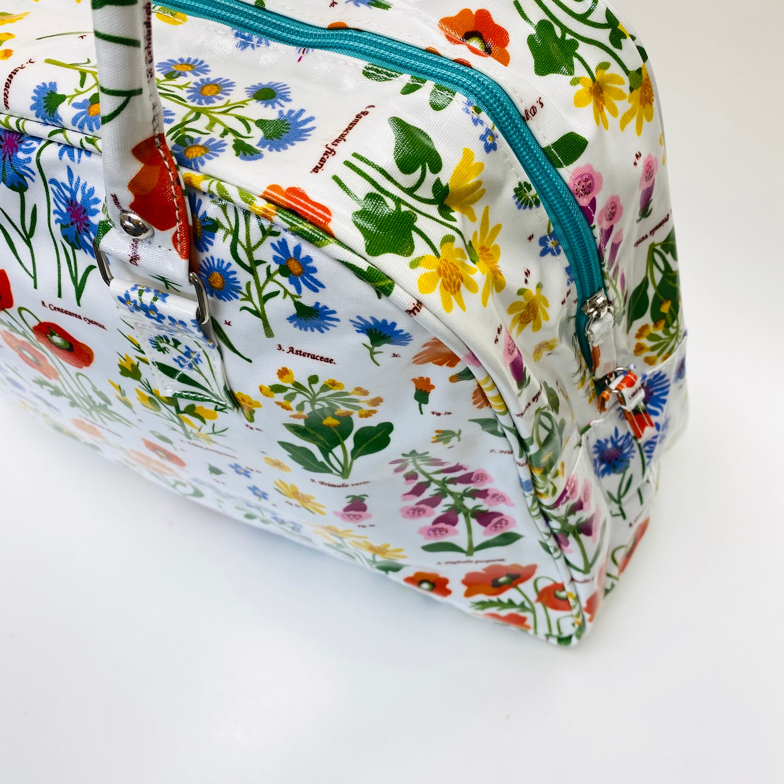 Oilcloth Knitting Craft or Overnight Bag - Wild Flowers