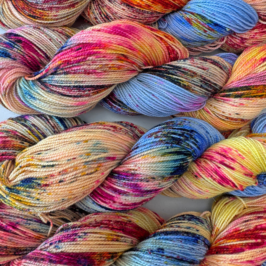 Gilliangladrag Holy Fluff Silver Sparkle Sock Yarn 100g Hand Dyed  : FunkyTown