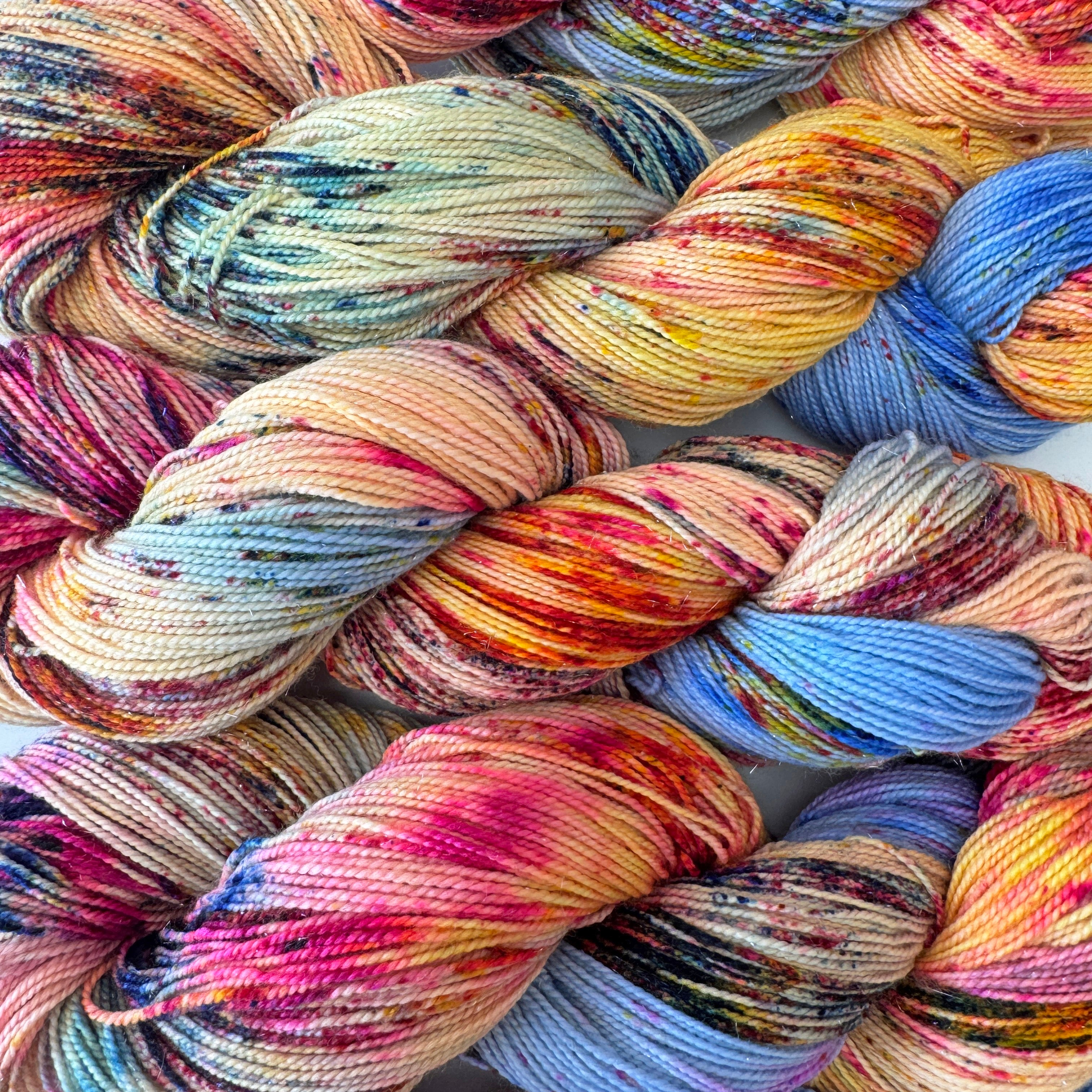 Gilliangladrag Holy Fluff Silver Sparkle Sock Yarn 100g Hand Dyed  : FunkyTown