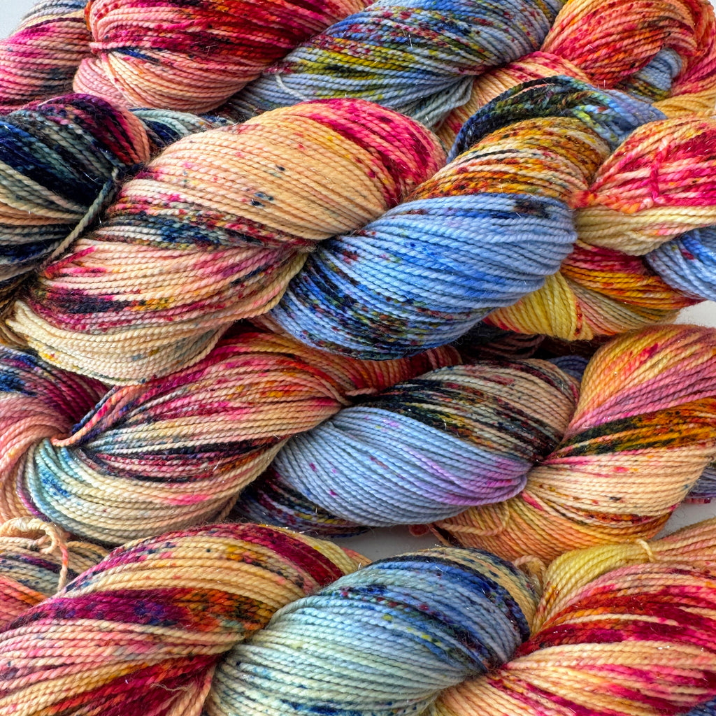Gilliangladrag Holy Fluff Silver Sparkle Sock Yarn 100g Hand Dyed  : FunkyTown
