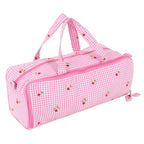 Knitting Bag with Pin Storage: Embroidered Cherries
