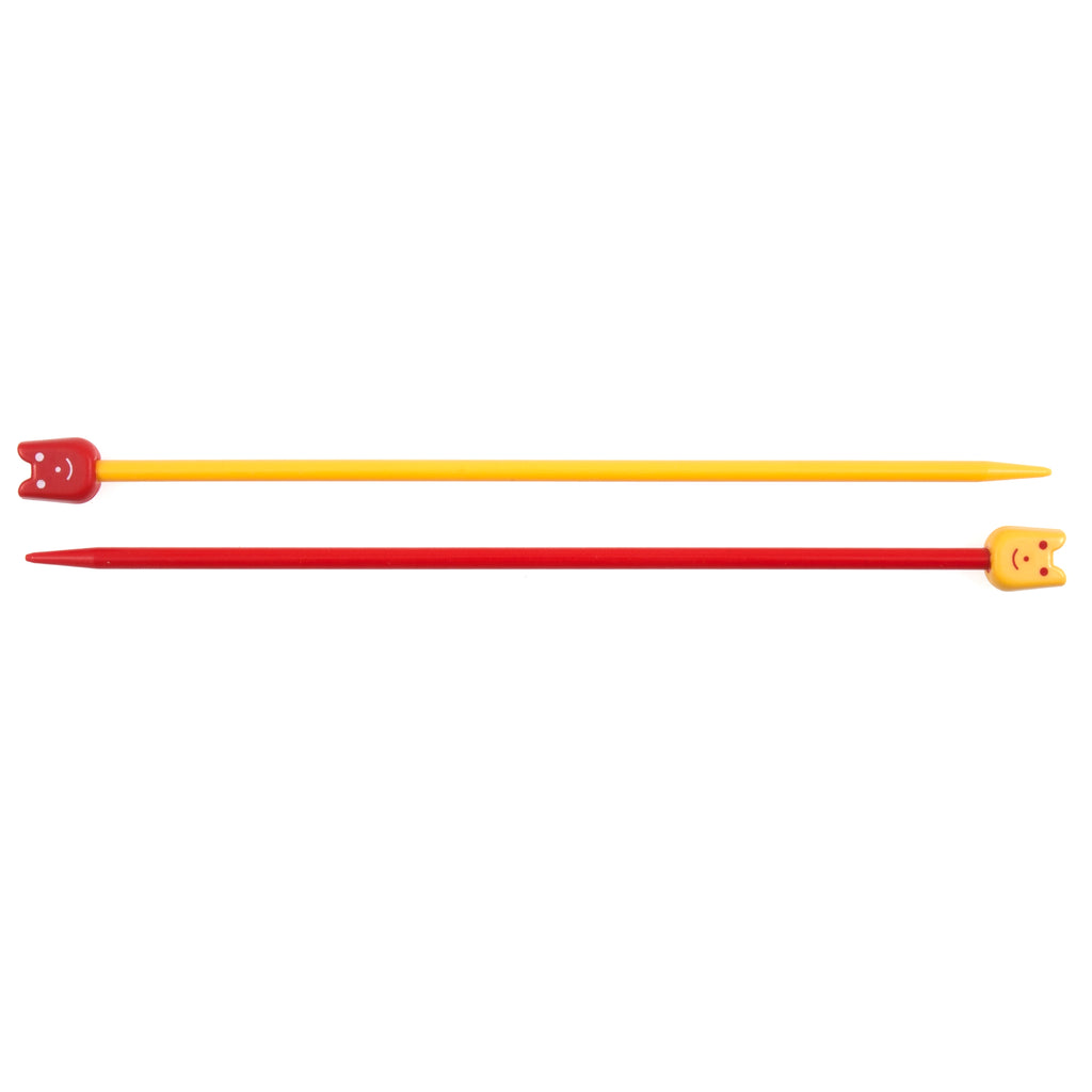 Kids Knitting Needles 18cm x 4mm : Pony Orange & Blue
