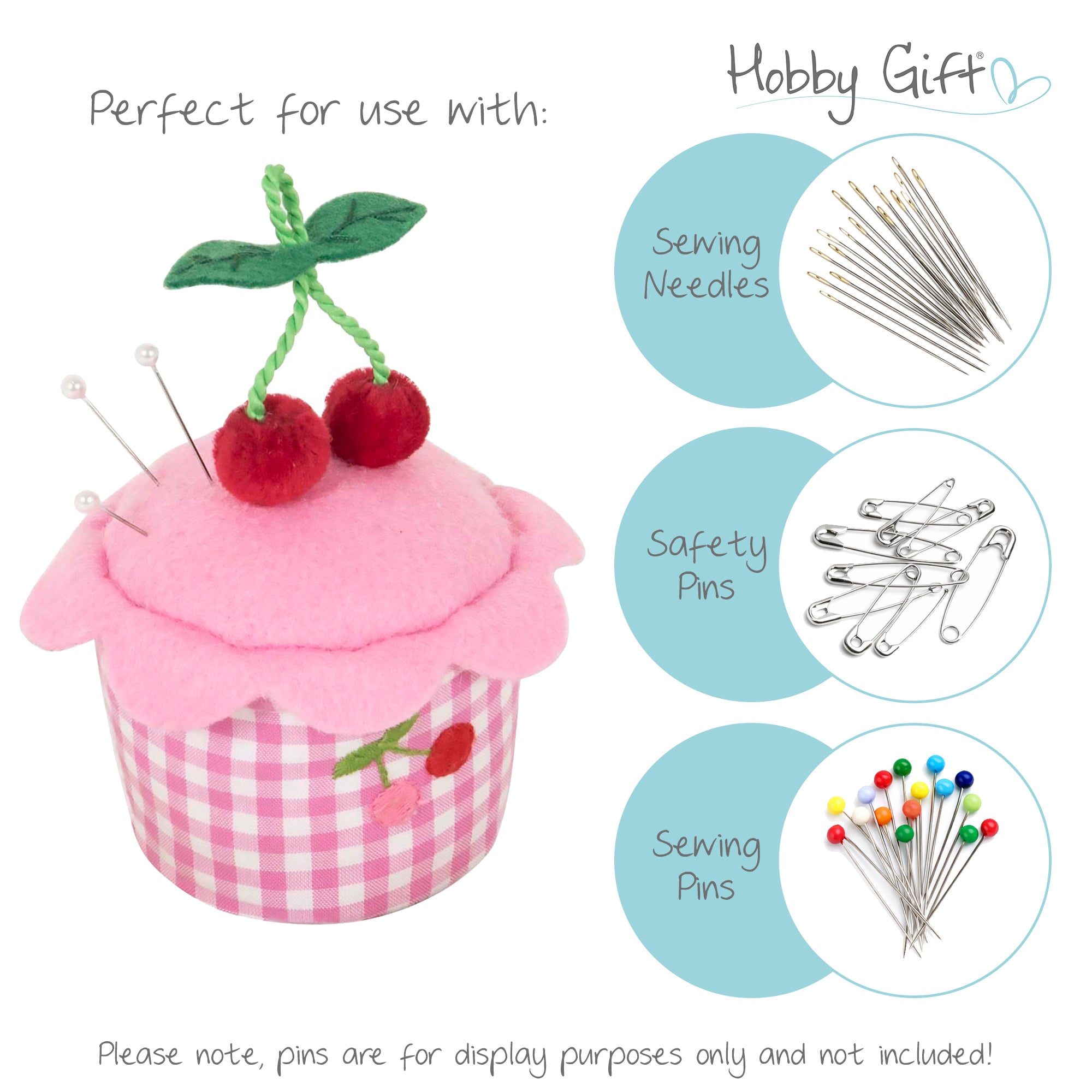 Pincushion: Cupcake: Embroidered Cherries