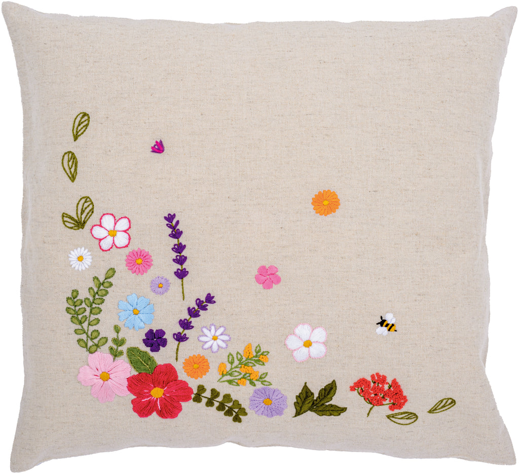 Embroidery Cushion Kit : Colourful World of Flowers
