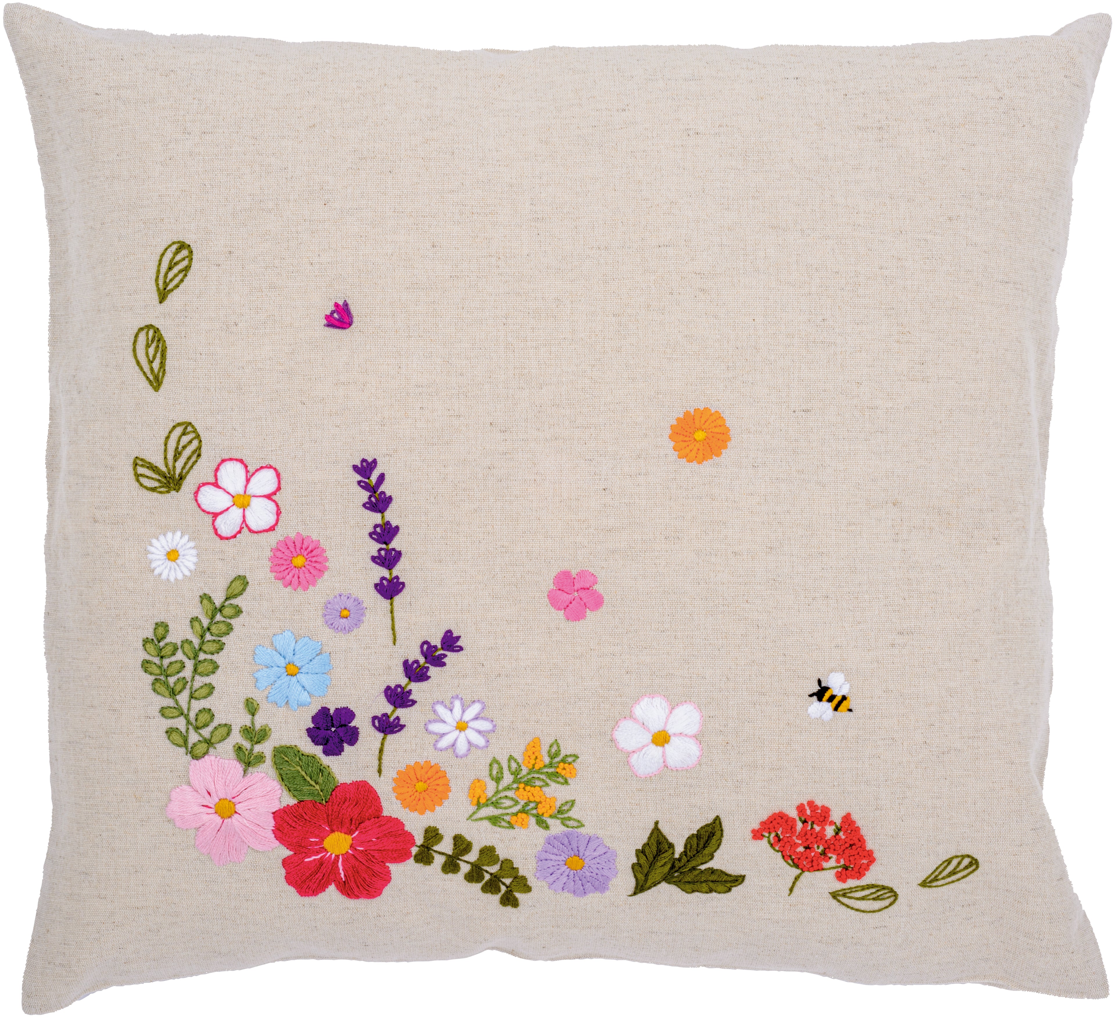 Embroidery Cushion Kit : Colourful World of Flowers