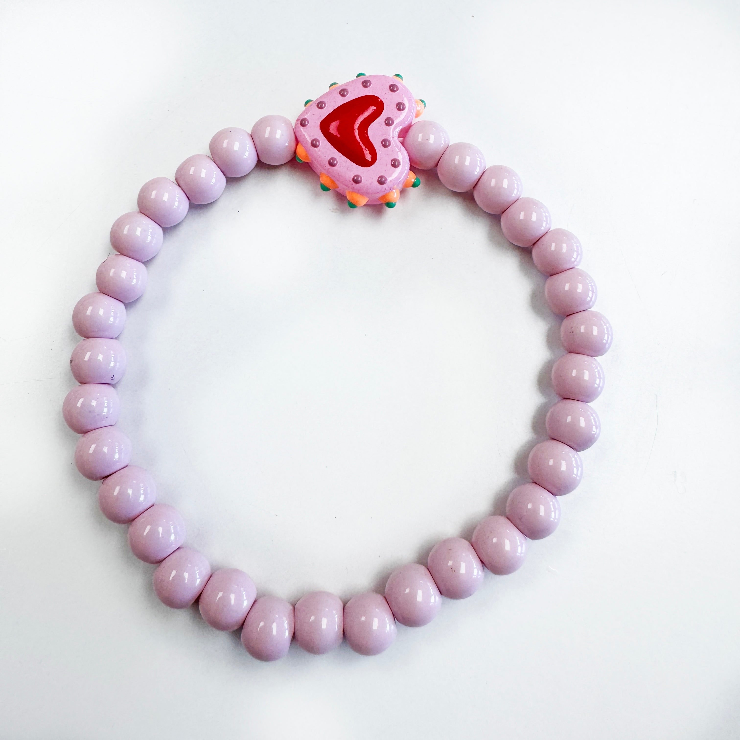 Pink Heart Bracelet Kit with Glass Beads