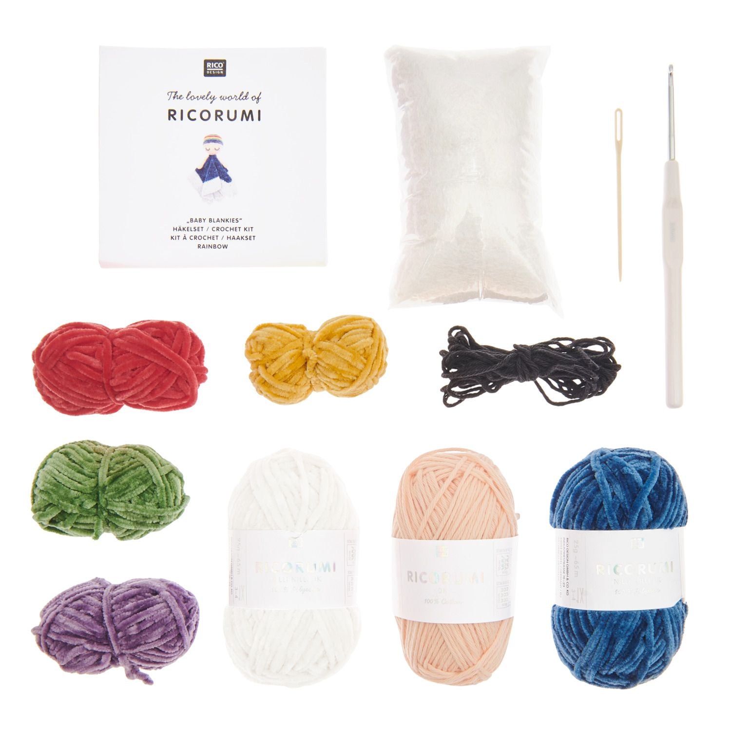 Ricorumi Crochet Kit : Baby Blankie : Rainbow