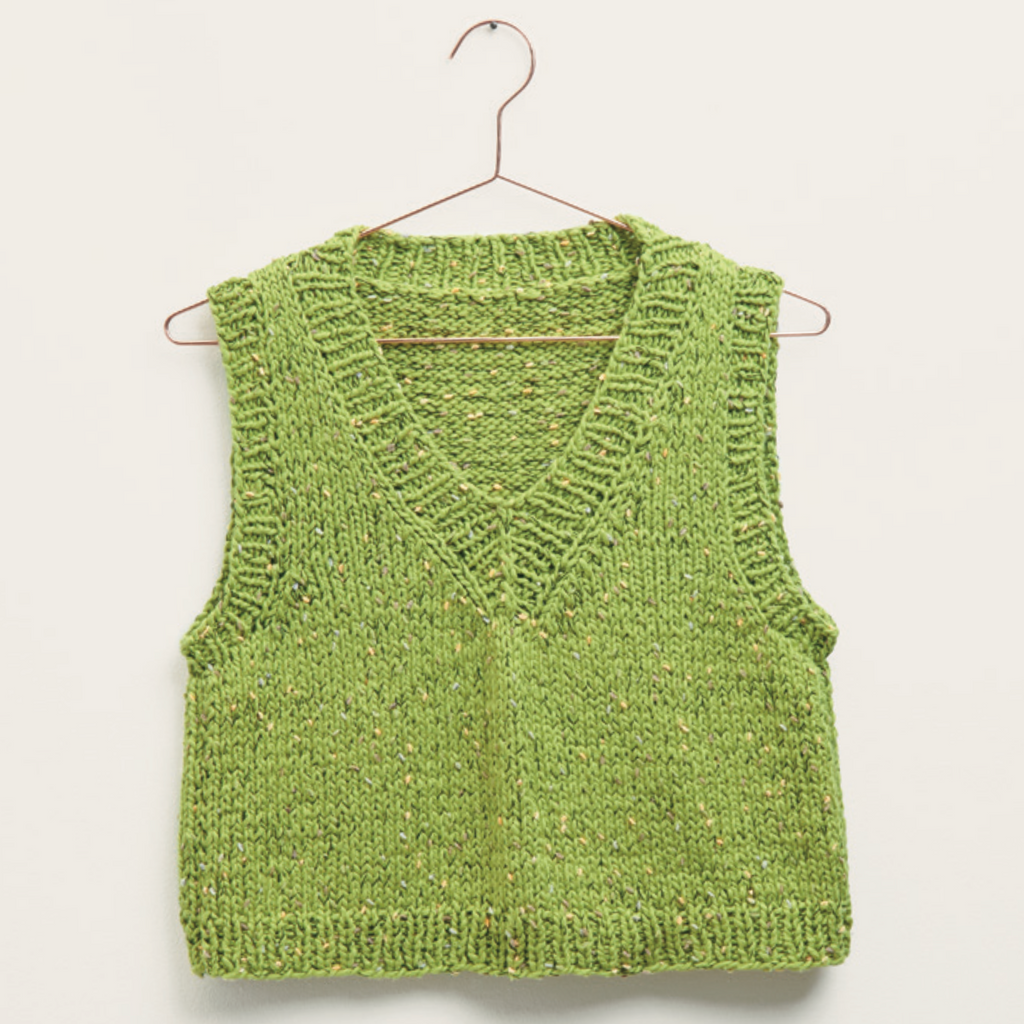Easy Cotton Slipover / Tank Knitting Kit : 2 Colours