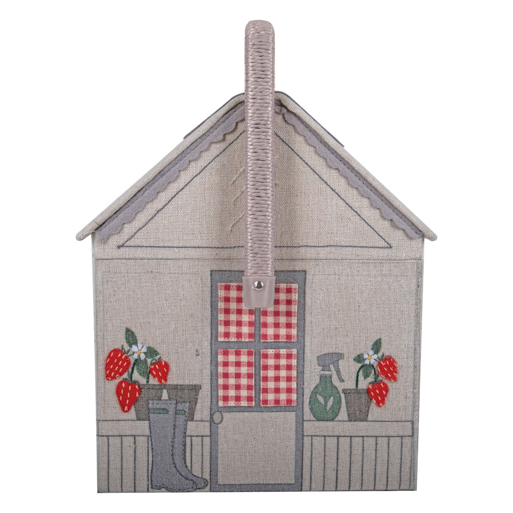 Sewing Box : Embroidered Strawberry Greenhouse