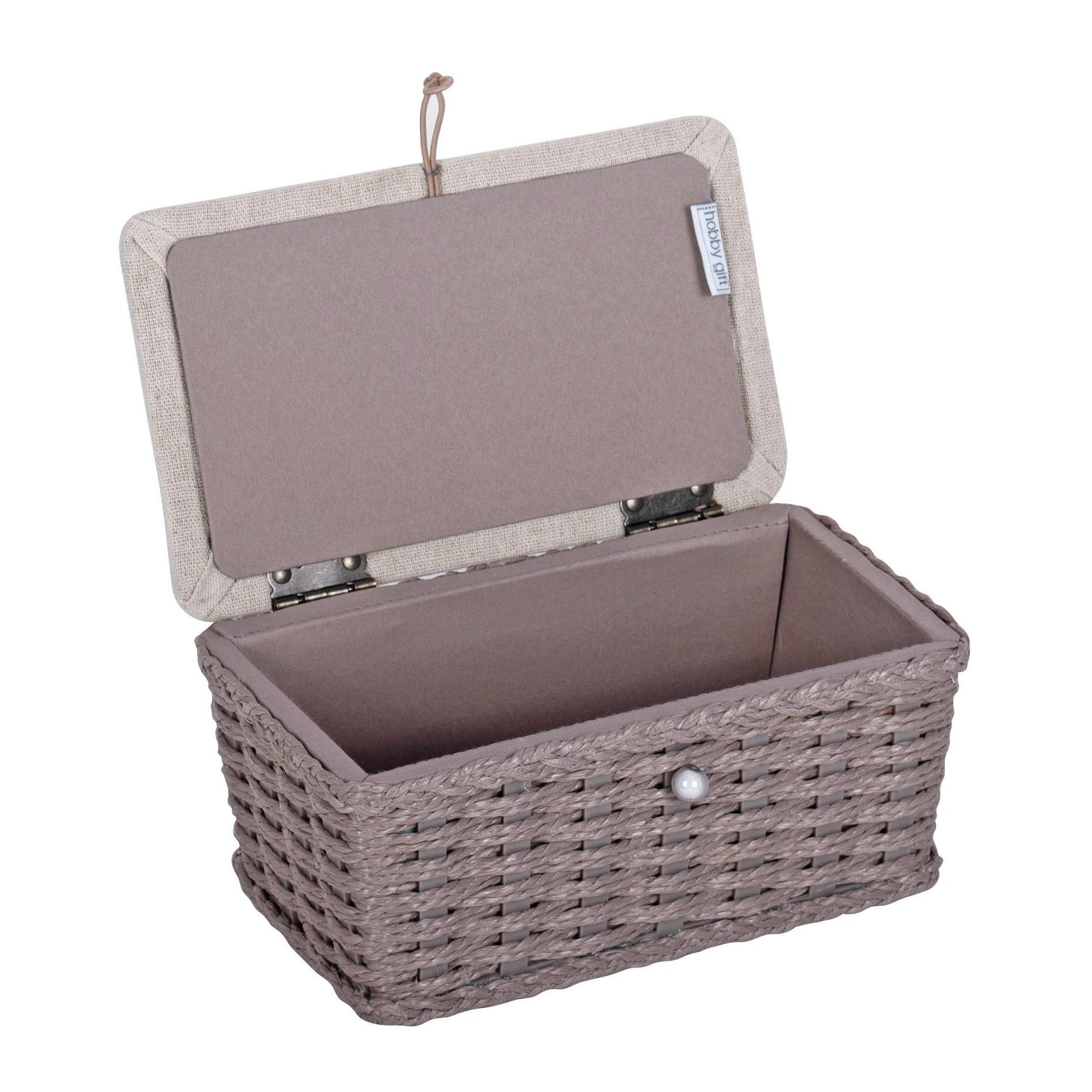 Small Sewing Box : Wicker Basket with Appliqué Strawberries & Bee