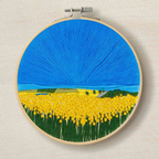 Sunflower Fields Hoop Embroidery Kit