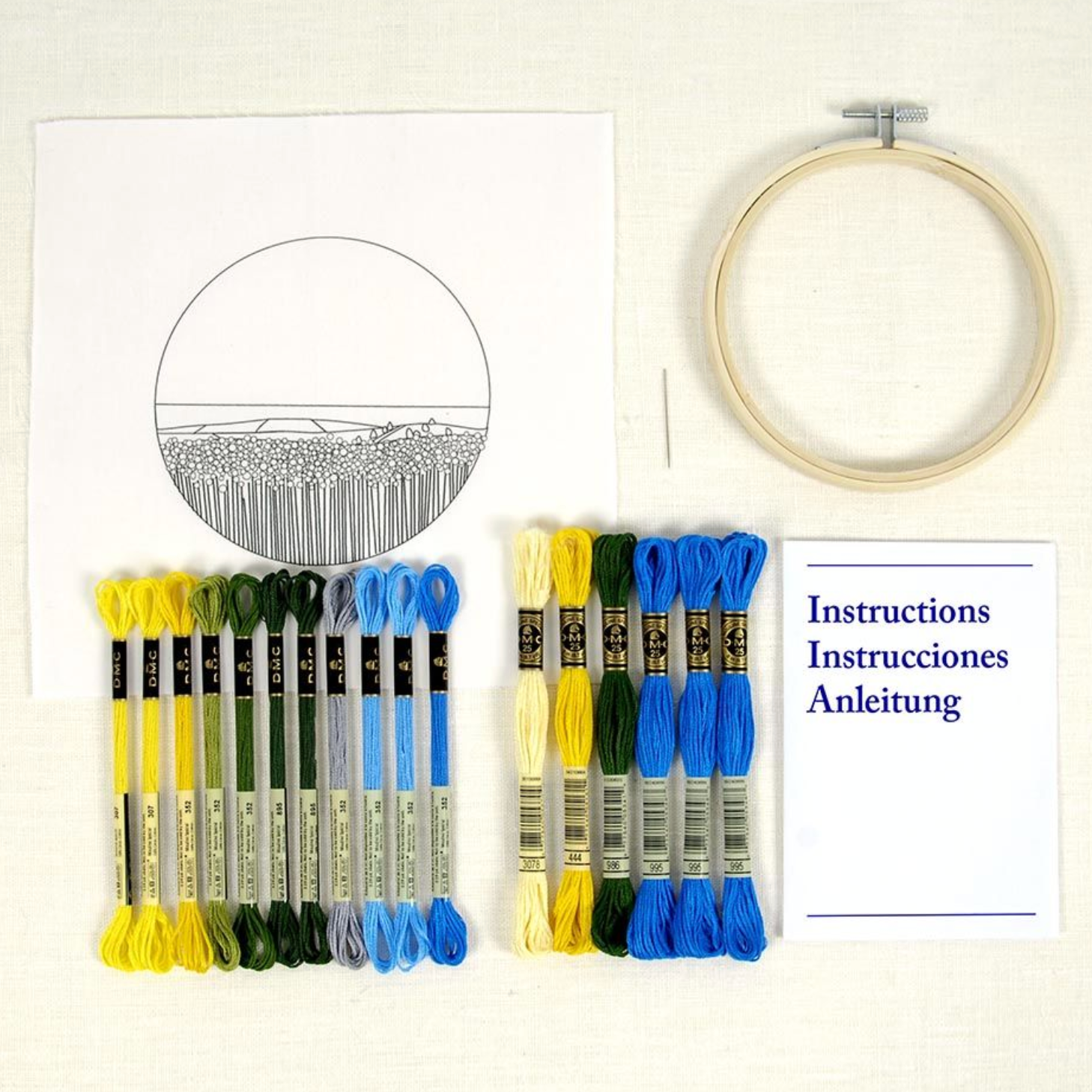 Sunflower Fields Hoop Embroidery Kit