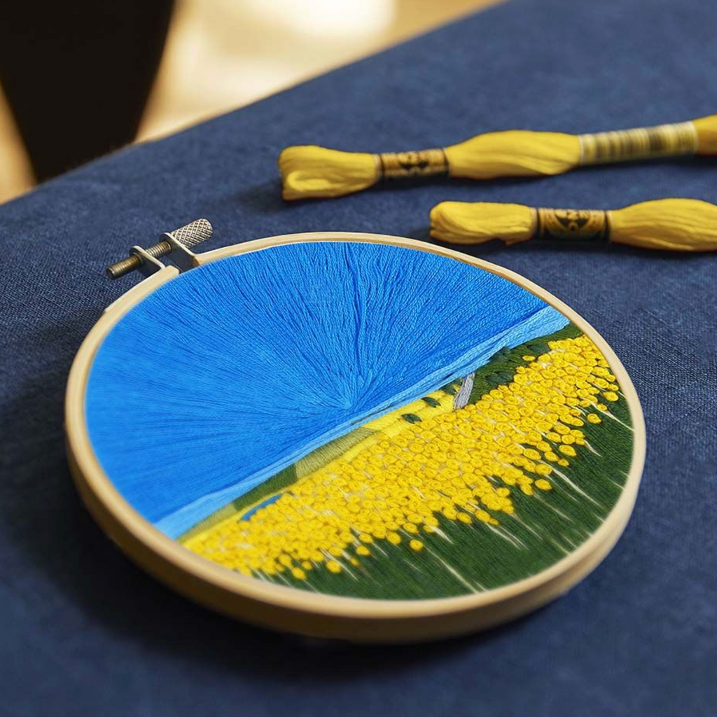 Sunflower Fields Hoop Embroidery Kit