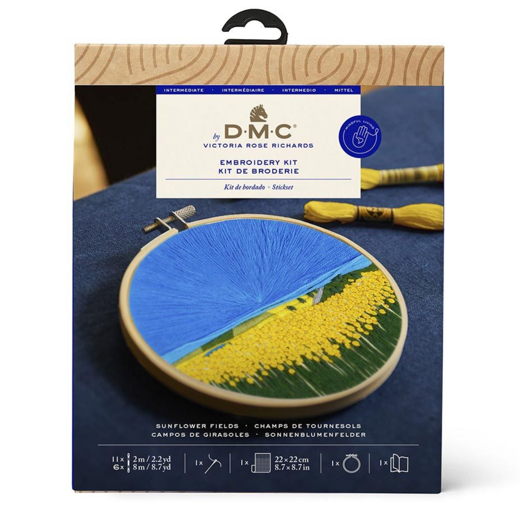 Sunflower Fields Hoop Embroidery Kit