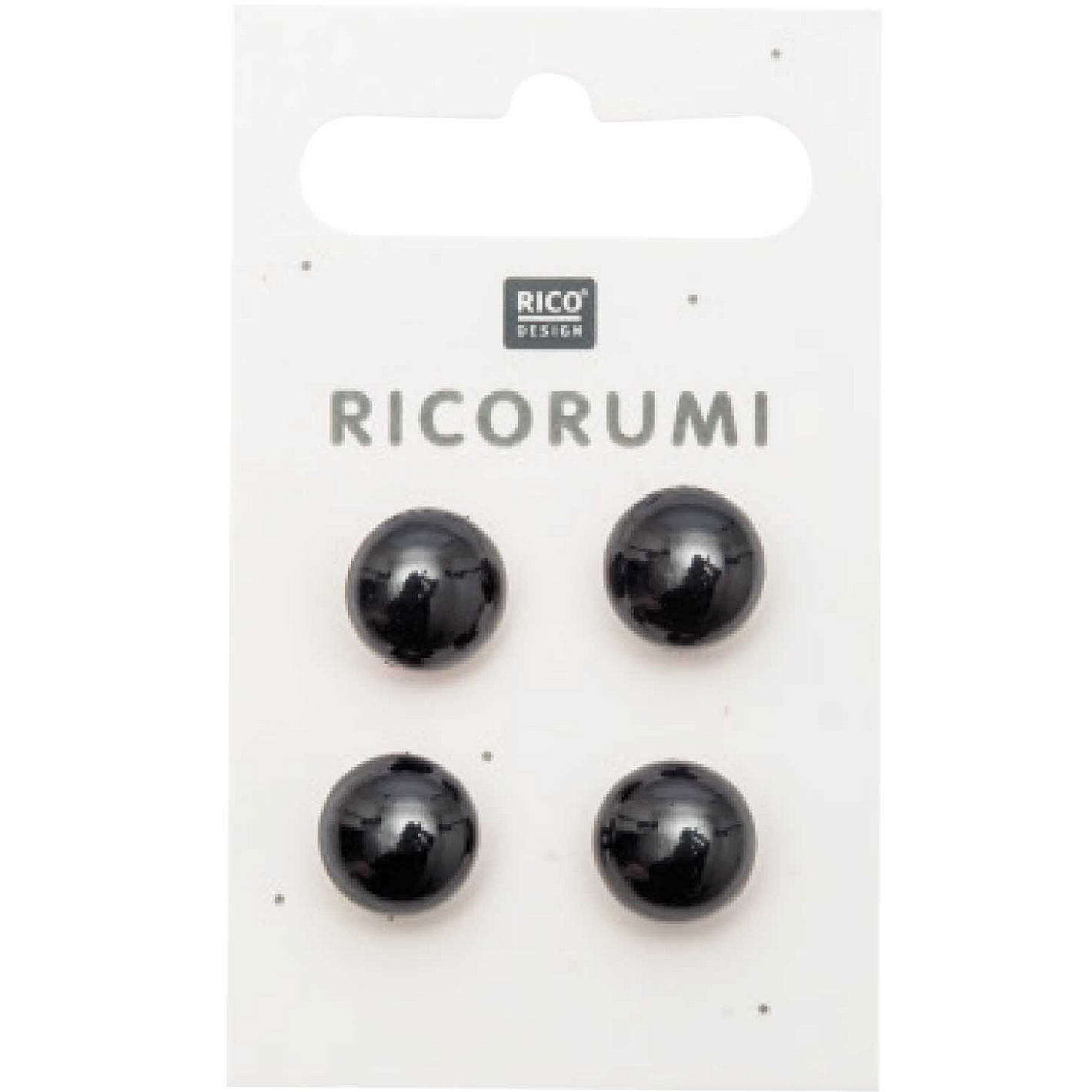 Eye Button with Bezel : Brown / Black 11mm set of 4