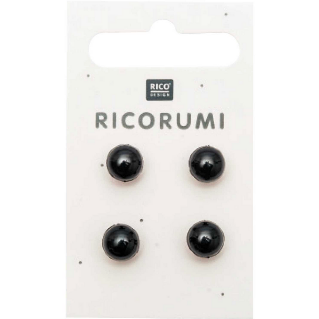 Eye Button with Bezel : Brown / Black 8.5mm set of 4